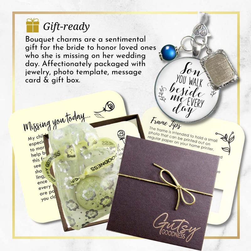Wedding Bouquet Charm Memorial Son You Walk Beside Me Every