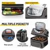 MIER Lunch Bag Men Double Deck Lunch Box Bag,Insulated Leakproof