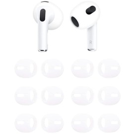 ALXCD Fit in Case Ear Cover Ear Tips Compatible with AirPods 3 Earbuds 3rd Gen, Silicone Earbud Covers Eartips Fit in Charging Case, Compatible with AirPods 3, White 6 Pairs