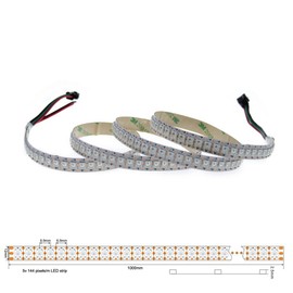 ALITOVE LED Tape Light WS2812B Addressable LED Tape Illumination LED Light 5050 RGB SMD 1m 144 Pixels Dream Color Non-Waterproof White PCB DC 5V