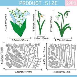 GLOBLELAND Lily of The Valley Cutting Dies for DIY Scrapbooking Metal Snowdrops Cut Dies Spring Flowers Die Cuts for Card Making Embossing Photo Album Craft Decor