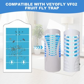 10 Pack Flying Insect Trap Refill Compatible with VEYOFLY VF02 Fruit Fly Trap,Replacement Glue Boards for Insect Bug Plug-in (No Device)