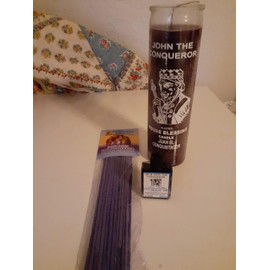 High John The Conqueror 7 Day Unscented Purple Candle in Glass (Juan El Conquistador)