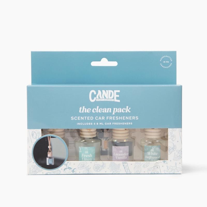 Four-Pack Scented Car Fresheners Bundle – 4 Unique Scents, 8ml