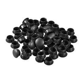 uxcell Screw Hole Plugs, 15mm(19/32") Dia PP Snap in Shelf Button Flush Type Caps for Furniture Cabinet Cupboard, Black 60 Pcs