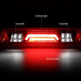 DNA MOTORING 3BL-DRAM09-3D-LED-CH Chrome Housing 3D LED High Mount 3rd Third Brake Light [Compatible with 09-17 Dodge Ram 1500/10-17 Ram 2500 3500]