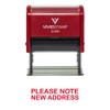 Please Note New Address Self Inking Rubber Stamp (Red Ink)