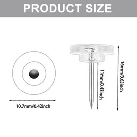 150 Pcs Clear Push Pins – Drawing Pins for Pinboard, Thumb Tacks for Bulletin Boards, Cork Boards & Maps – Transparent Plastic Head with Steel Point, Includes Storage Box – Ideal for Office & School