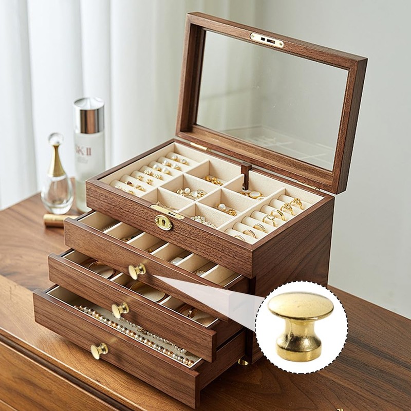 PMTFUMY 20PCS Gold Mini Drawer Pulls ，Small Jewelry Box Pulls