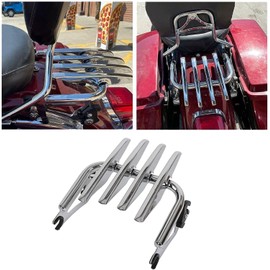 HECASA Luggage Rack Compatible with 2009-2024 Harley Touring FLHR FLTR Detachable Stealth Style Chrome