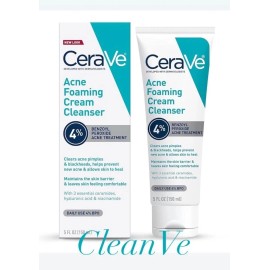 Cerave (2) PACK CeraVe 4% Benzoyl Peroxide ACNE Treatment Foaming Cleanser Face