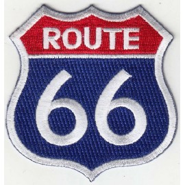 Unbranded ROUTE 66 (R/Blue) Embroidered Patches 3"x3" iron-on