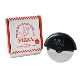 CGB Giftware | Black Pizza Cutter - 'Mum's Pizza' in Gift Box | Novelty | Mother's Day | Kitchenware | Homeware | GB07751