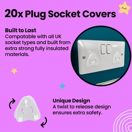 Booboo (41 Pack) Child Safety Baby Proofing Kit | x10 Door Strap Locks, x10 Corner Guards, x20 Plug Protectors & x1 Oven Lock | Baby Proof Your Home & Kitchen with No Trapped Fingers | No Tools Needed