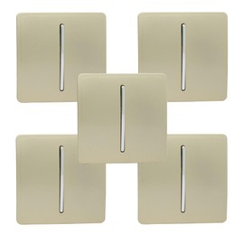 Trendi Modern 1 Gang 1 or 2 way Screwless Rocker Light Switch in Champagne Gold (Pack of 5)