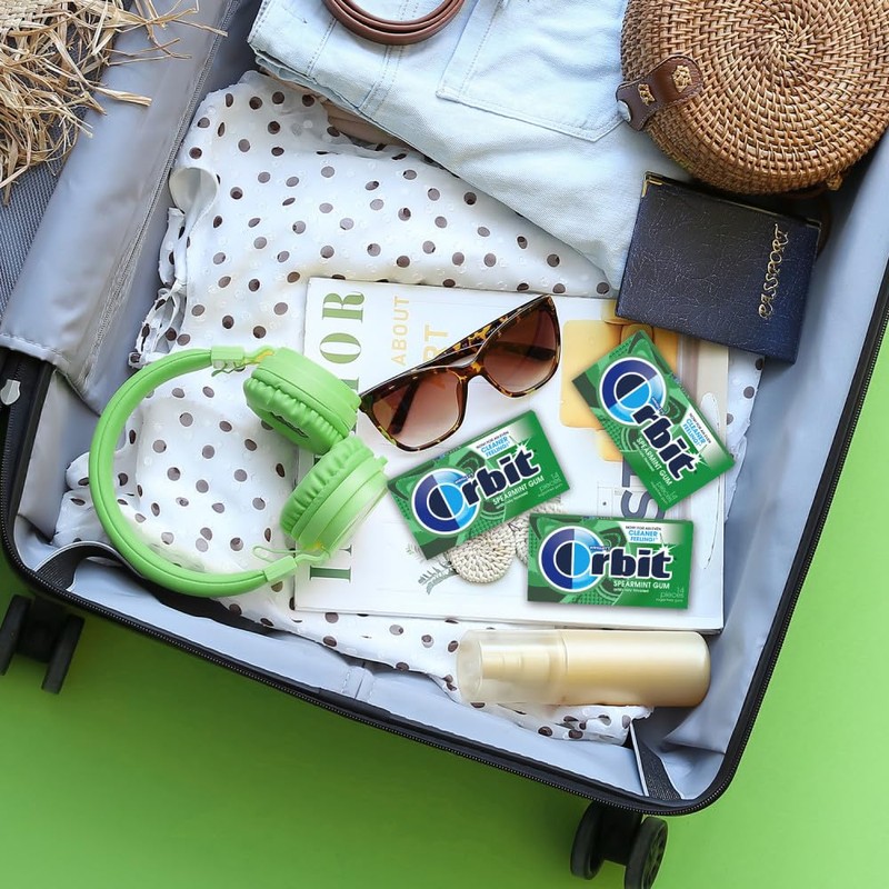ORBIT Spearmint Sugar Free Chewing Gum Travel Essentials, 3 Ct