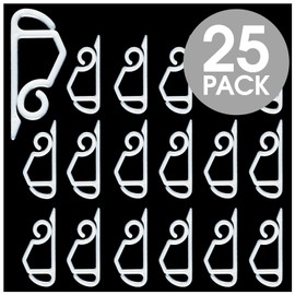 Hang Ups 25 Clear Mini Plastic Gutter Hooks, Outdoor Light Hooks Clips, S Clip Hooks on Christmas, Hanging Christmas Decorations Tree Lights Home Decor, Outside String Lights, Seasonal Fairy Lights
