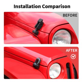 JWWY for Jeep Wrangler Hood Latches Clamp Steel Hood Catch Fit for Jeep Wrangler JK/JKU 2007-2017, JL/JLU 2018-2024+ & Gladiator JT 2020-2024+ 4xe Black Original Aluminum Stainless