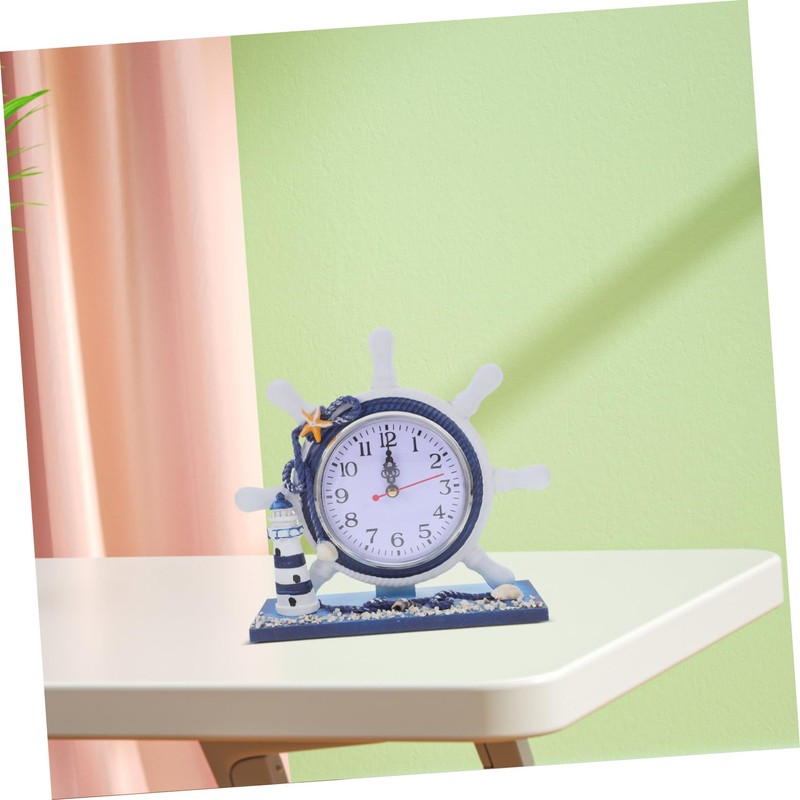CORHAD 1Pc Nautical Style Silent Clock Unique Lighthouse Desk Decor