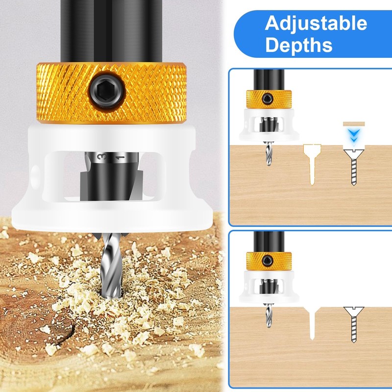 KOZTOL 4PCS Countersink Drill Bit Set, Counter Sink Drill Bit