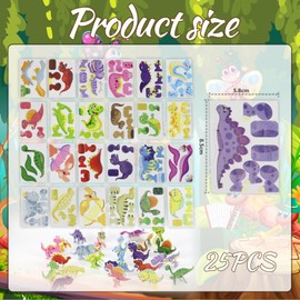 Goiern Pack of 25 3D Puzzle Children, Jigsaw Puzzles, Cartoon Puzzle, Early Educational Montessori Toy for Toddlers, Gift for Boys and Girls (Dinosaur)