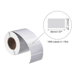 MECCANIXITY Direct Rectangle Label Sticker Metallic Silver 2x1.57 Inch in 1 Row for Packaging, Craft Projects 1000 Labels 1 Roll