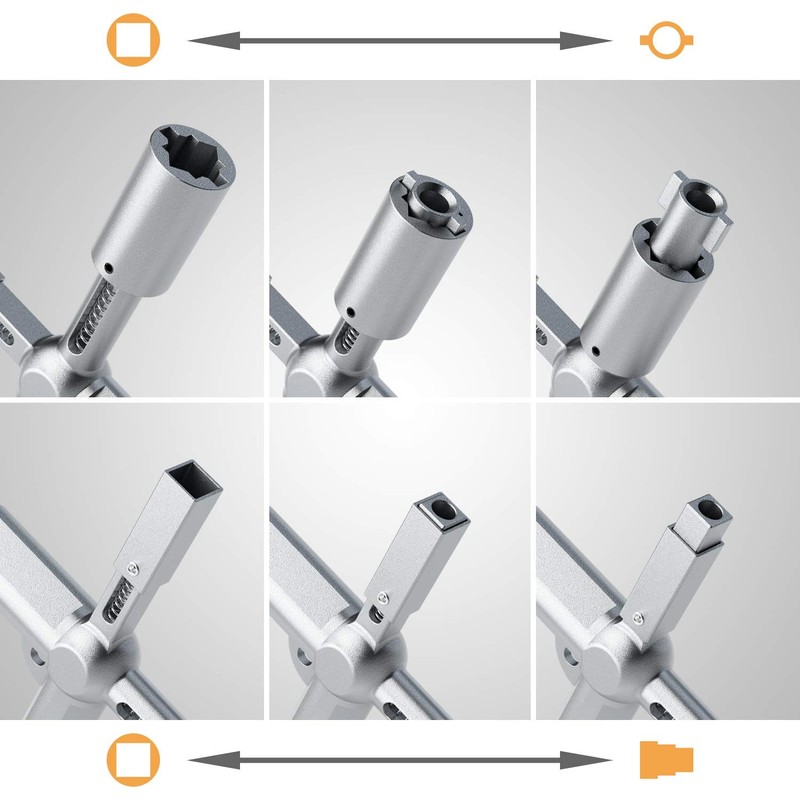 ABSINA Universal key with 7 profiles, triangular key, square key,