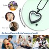 Cremation Jewelry Glass Heart Urn Necklace for Ashes Stainless Steel