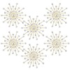 Barydat 6 Pcs Metal Rhinestones Sunburst Wall Decor Bling Crystal
