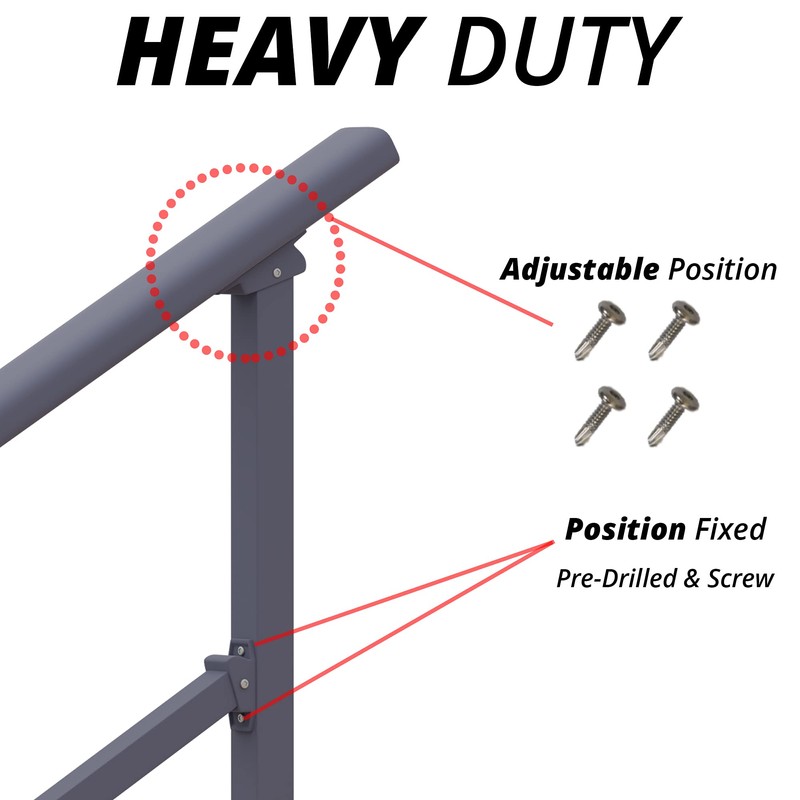 CHR Fence & Rail Hand Rails for Outdoor Steps, 4