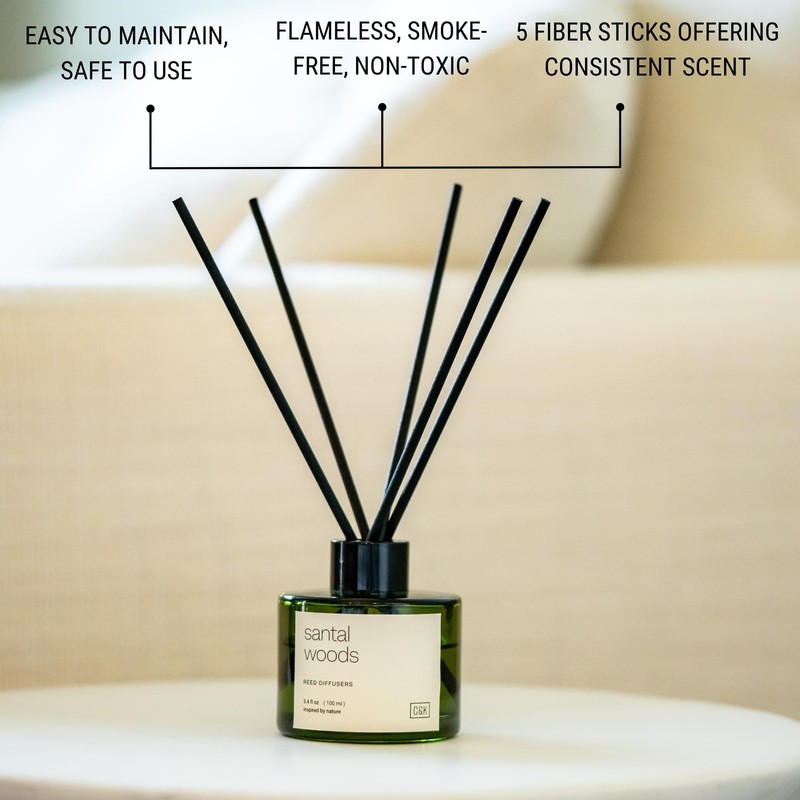 Craft & Kin Santal Woods Christmas Reed Diffuser | All