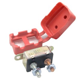 RKURCK 12V 50 Amps Circuit Breaker Automatic Reset for Automotive RV Marine Boat with Protective Red Boot Cover (50A)