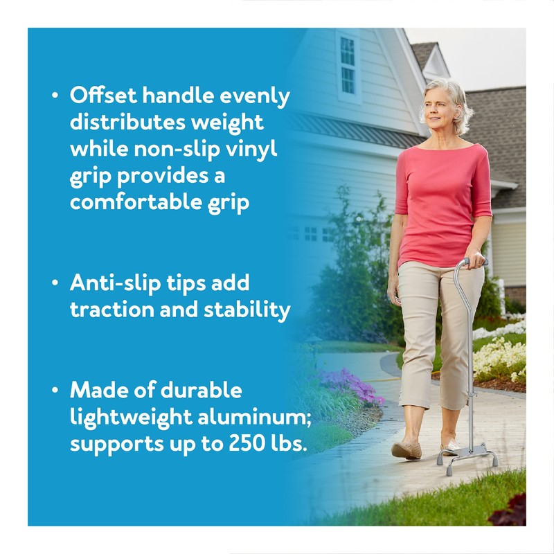 Carex Quad Cane with Large Base - Quad Walking Cane