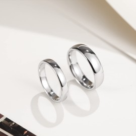 Greenpod 6mm Silver Tungsten Carbide Ring for Men Women Wedding Band High Polished Shiny Domed Comfort Fit Size 5.5