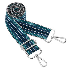 Silvery Buckles Wide Shoulder Strap Adjustable Replacement Belt Guitar Style Crossbody Bag Handbag Strap Multicolor Canvas Straps(Wide:1.4in,Long:49.2in) (Color4)