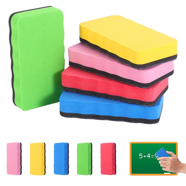 Set of 5 Whiteboard Sponge Magnetic Set, Blackboard Wiper for