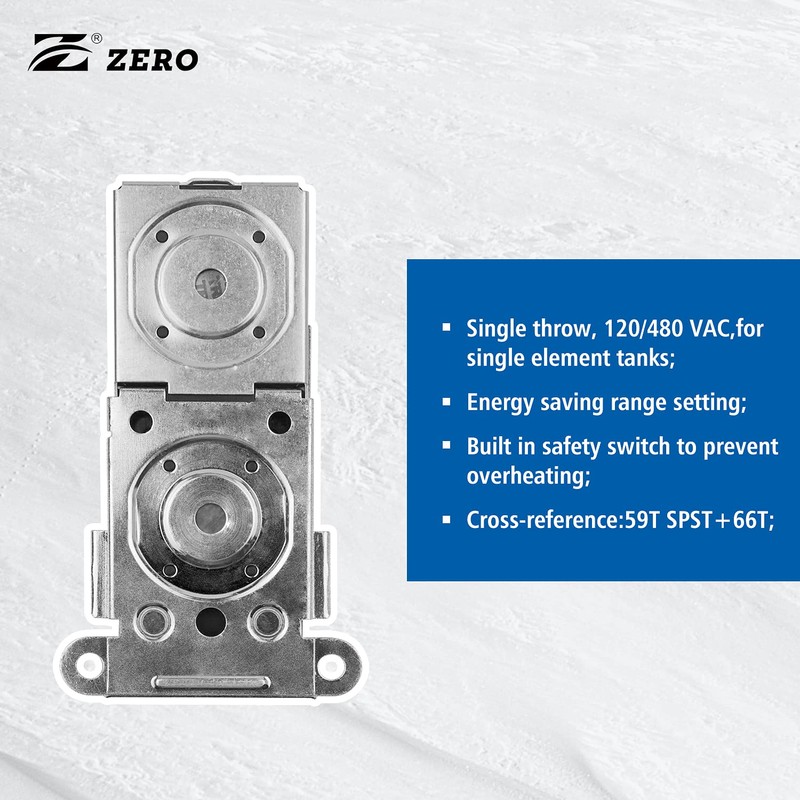 Zero KST202 Single Element Electric Thermostat,Water Heater Thermostat,Single Throw，UL Certification,Black