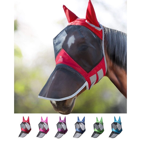 Harrison Howard CareMaster Pro Luminous Horse Fly Mask Long Nose