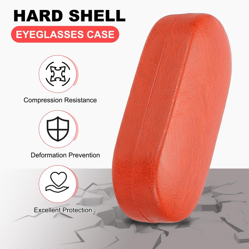 PATIKIL Hard Glasses Case PU Leather Large Glasses Case Protective