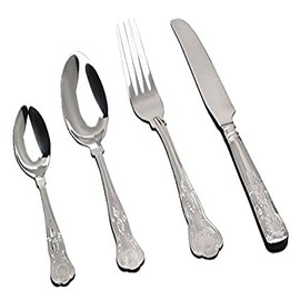 Genware DF-KG Dessert Fork, Kings Pattern, Pack of 12