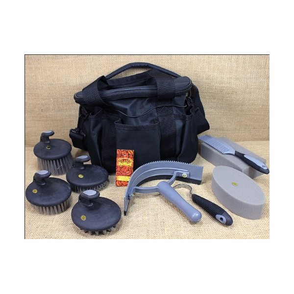 HILASON Grooming Tote with 10 Piece Grooming Set - Blue