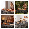 1Pack Halloween Table Cloth, Black Lace Design with Pumpkin Bat