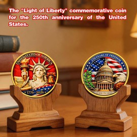 20Pcs USA 250th Anniversary Challenge Coin – High Relief Eagle & Liberty Patriotic Symbols Collectible, America 250 Merchandise for Independence Day Celebration & Gifting (1776-2026)