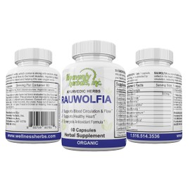 Rauwolfia Capsules, Organic Herbal Supplement – Rauwolfia Serpentina Blend – Ayurvedic Herb & Natural Remedy – Natural Blood Circulation Support & Flow – Natural Heart Health - 60 Ct