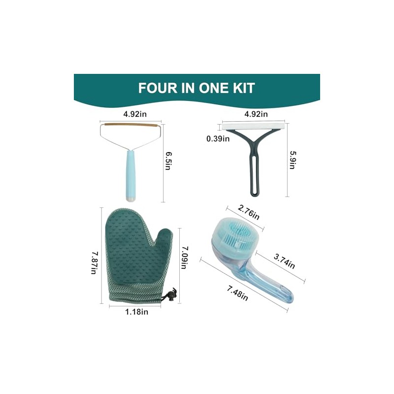 4-in-1 Pet Grooming Kit for Cats & Dogs - Hair