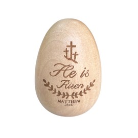 Easter Gifts He Is Risen Wooden Egg Decoration Beech Wood Home Decor Easter Gifts For Adults Christian Basket Filler Easter Egg Filler Religious Decorations