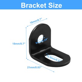 Biaungdo 30 Pcs 18x18x21mm/0.7"x0.7"x0.83" Adjustable Right Angle Brackets L-Shape Corner Brace Support Black