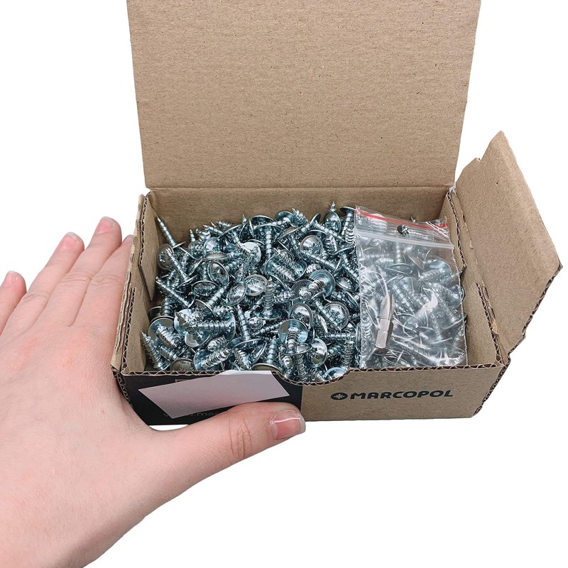 (Pack of 350) Galvanized Steel 5.0 x 16mm Wood Screws