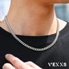 VEXXS 3/4/5/6 mm Men's Curb Chain, 18 K Gold Plated