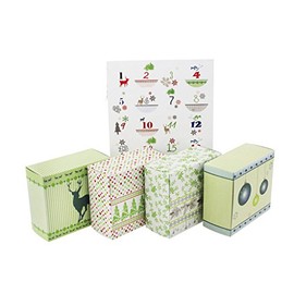 24 Adventsboxen zum Befüllen, 24 Boxen (9x8x4 cm) mit Zahlenstickern